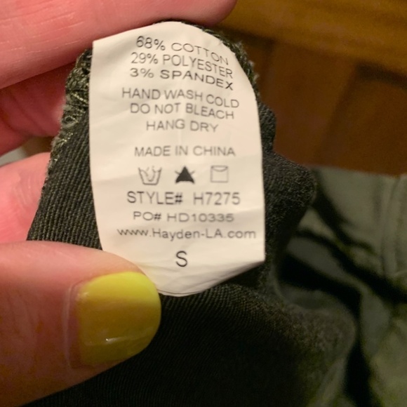 Hayden Los Angeles Cropped Straight lEg Pants Olive Small - Picture 5 of 5